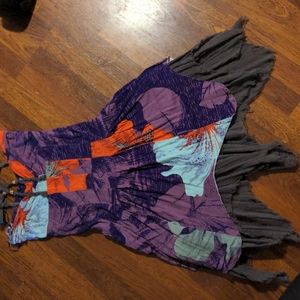 Free People Boho Gypsy Halter Fairy Dress Layered Size Small OBO